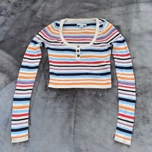 American Eagle Multi-Color Long Sleeve Button-Up